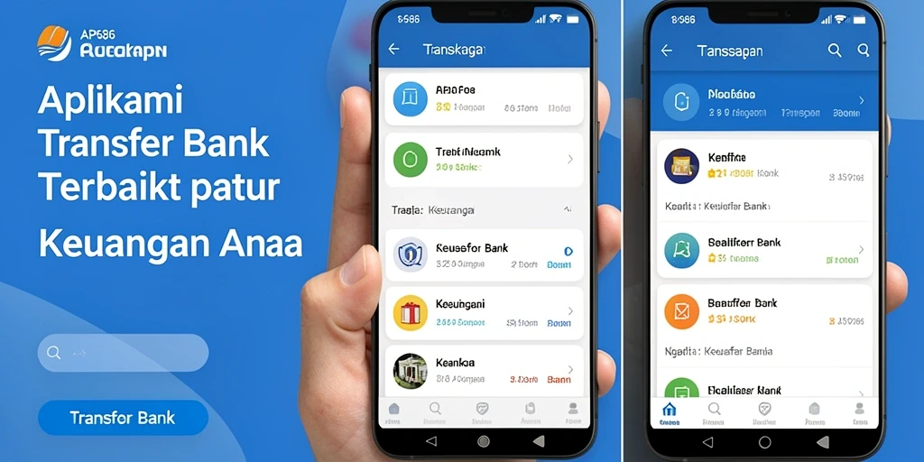 Screenshot AP686 menunjukkan antarmuka pengguna yang sederhana dan fungsional untuk Transfer Bank.