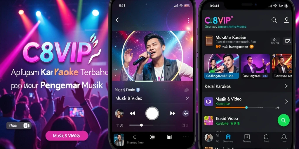 Antarmuka C8VIP yang interaktif untuk pengalaman Karaoke.