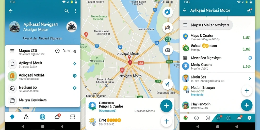 Tampilan antarmuka utama F08 yang menunjukkan navigasi motor secara real-time.