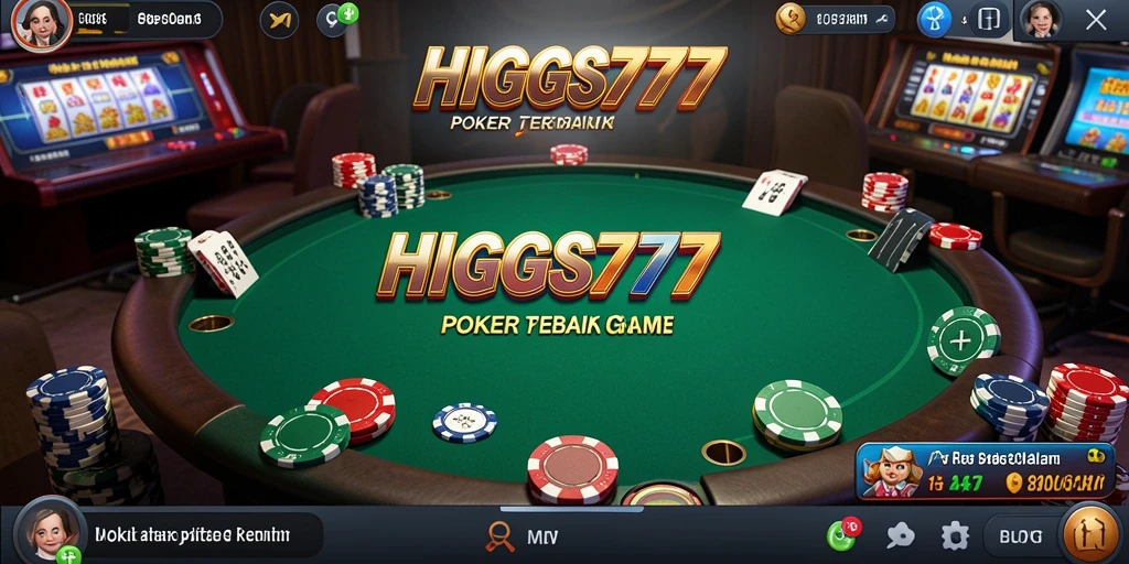 Tampilan antarmuka HIGGS777 yang menarik saat bermain poker.
