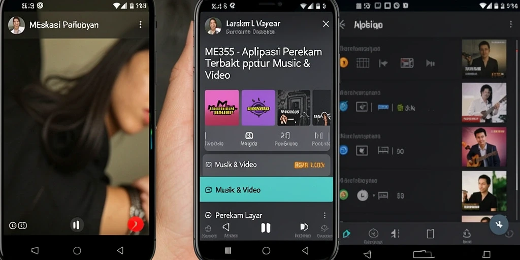 Antarmuka aplikasi ME355 dengan fitur perekam layar yang intuitif.