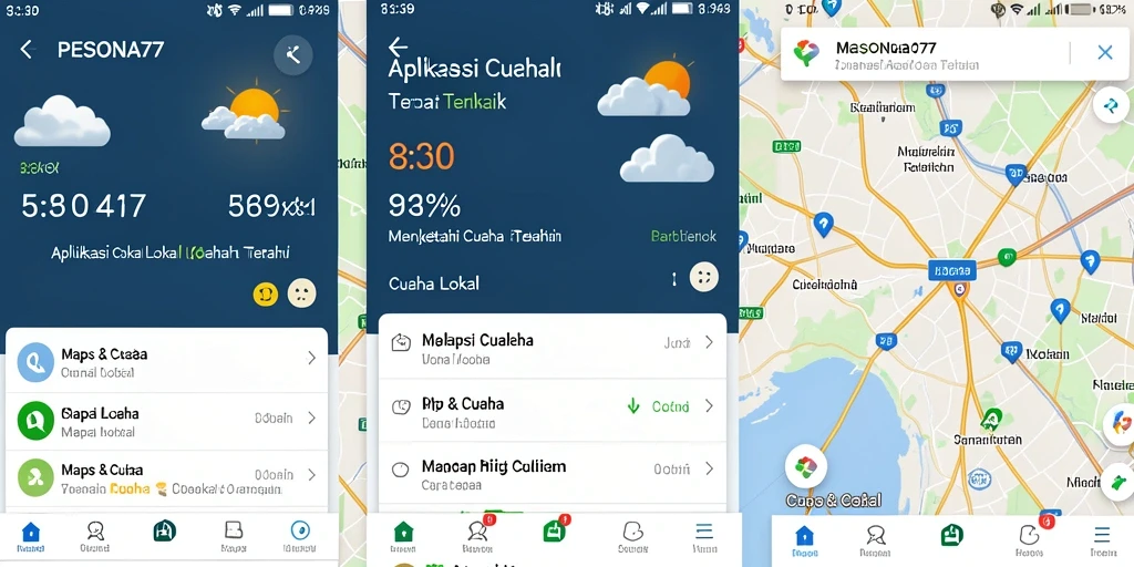 Tampilan antarmuka aplikasi PESONA77 menunjukkan data cuaca dengan jelas.