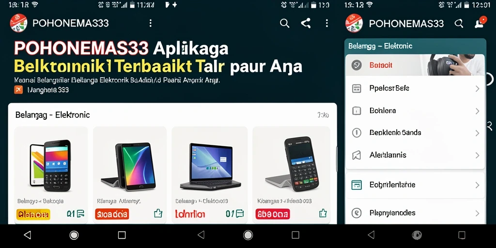 Tampilan antarmuka POHONEMAS33 dengan kategori produk elektronik.
