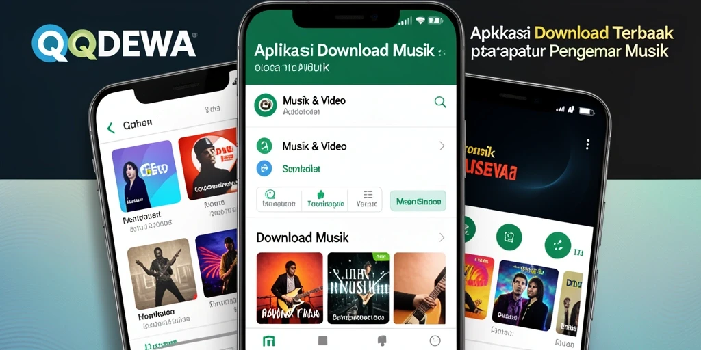 Tampilan antarmuka aplikasi QQDEWA untuk Download Musik yang user-friendly.