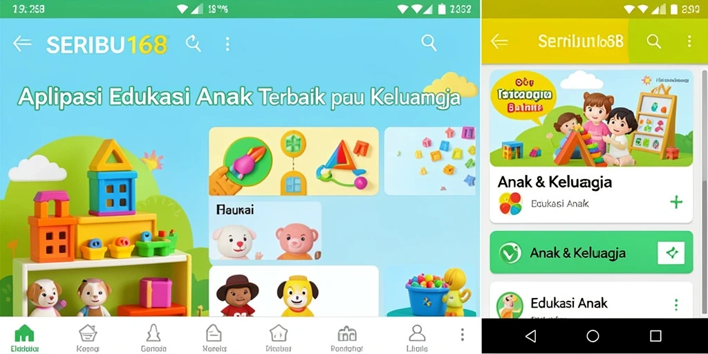 Tampilan antarmuka SERIBU168 yang ramah anak dan interaktif.
