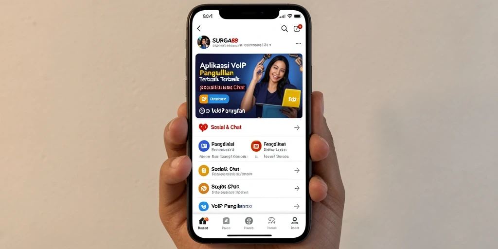 Antarmuka SURGA88 yang menarik untuk VoIP Panggilan.