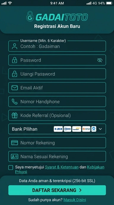 Panduan Buat Akun Baru Gadaitoto untuk Pengguna Android